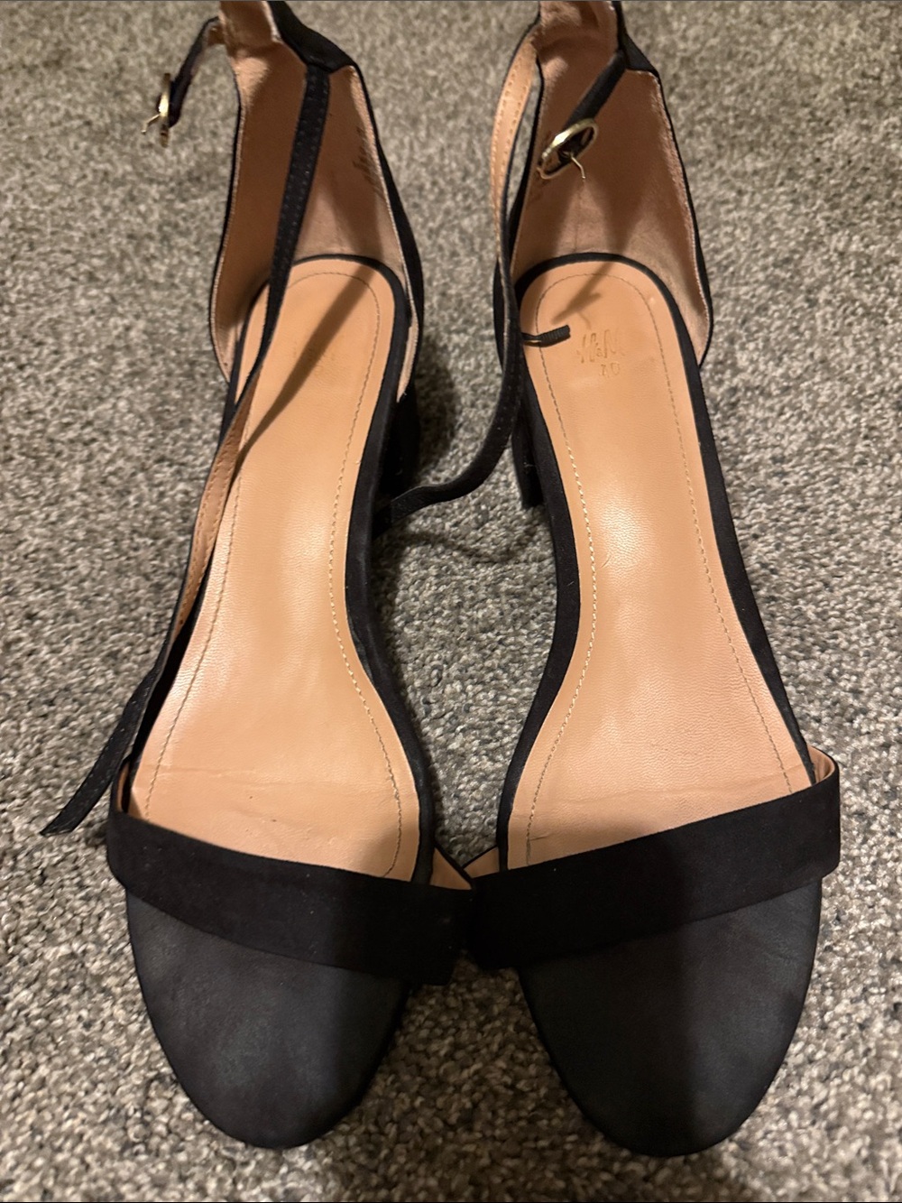 H&M Black Open-Toe Ankle-Strap Heels